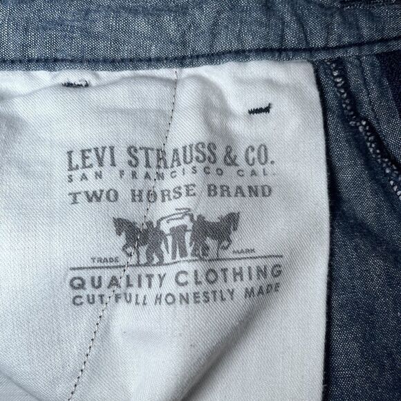 Levi’s Carrier Cargo Shorts Linen Blend Chambray Blue Men’s Size 30 Blank Tag - Picture 9 of 11